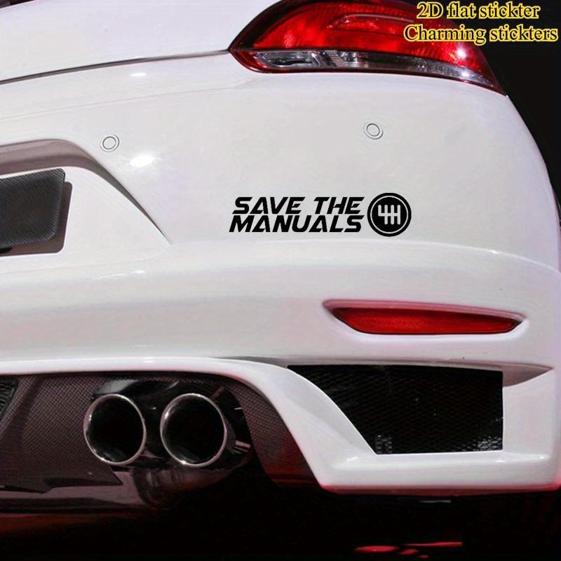 Motorcycle Gear White - 1 Stück Vinyl-Aufkleber „Save The Manuals