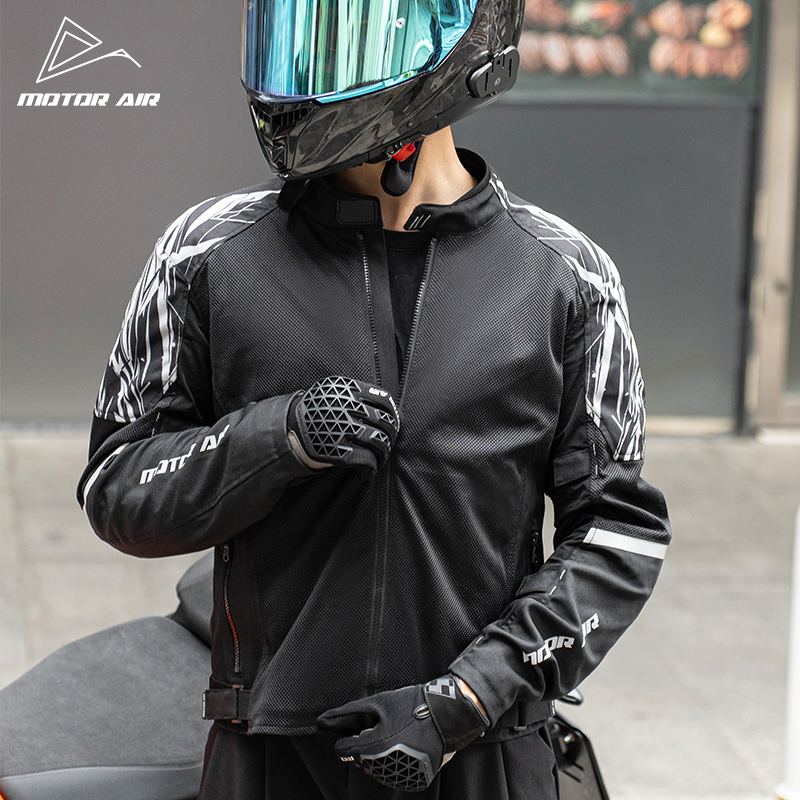 Motorcycle Gear Mesh - Schwarze Motorradjacke für Herren, Neueste Sommer-Mesh-Jacke,