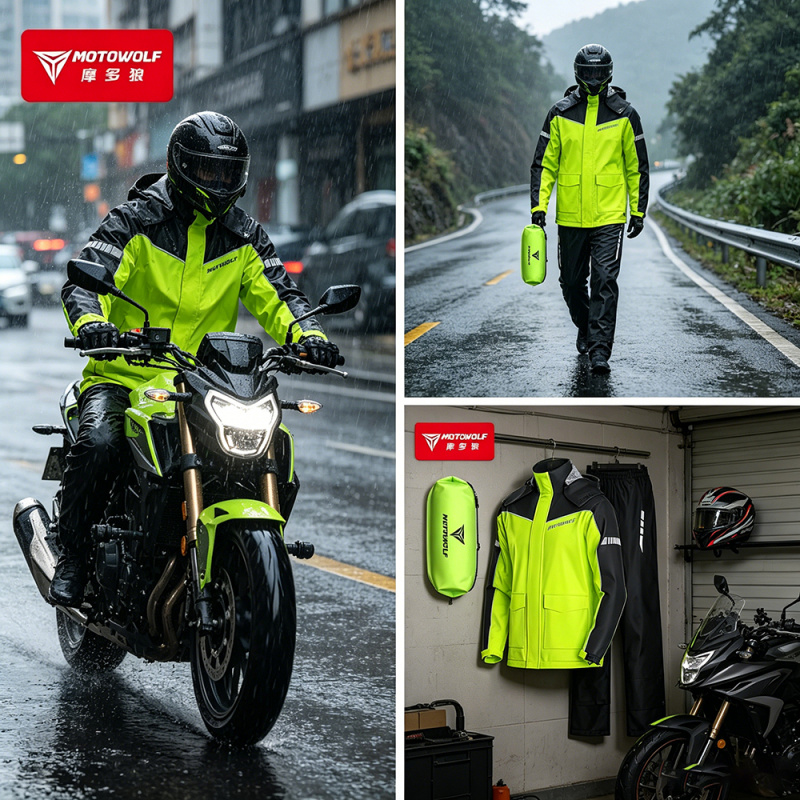 Motorcycle Gear Mesh - MOTOWOLF Motorrad-Regenmantel Zubehör Wasserdichter Regenanzug Reflektierende
