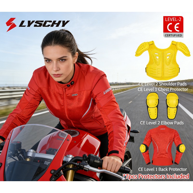 Motorcycle Gear Mesh - Damen Mesh Motorradjacke Sommer Atmungsaktiv Sturzfest