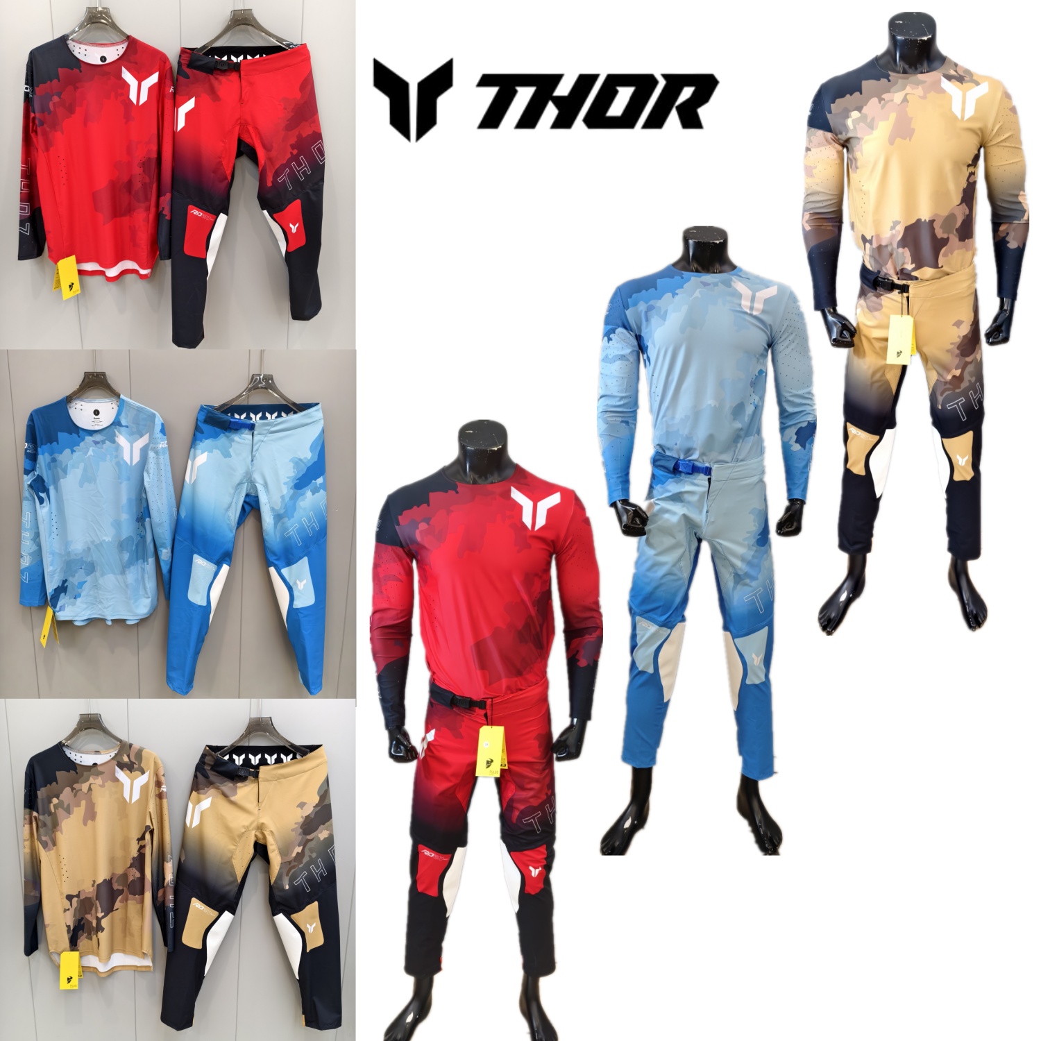Motorcycle Gear Bundle - THOR Motocross-Ausrüstungsset MX Offroad-Motorradanzug Dirt-Bike-Jersey-Set Moto-Jersey