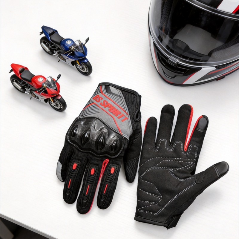 Motorcycle Gear Mesh - RS Vollfinger-Motorradhandschuhe, atmungsaktives Mesh, Touchscreen-fähig, rutschfest,