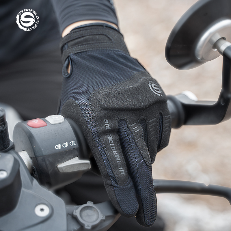 Motorcycle Gear Mesh - Star Field Knight Schwarze Motorradhandschuhe, Sommer-Mesh,