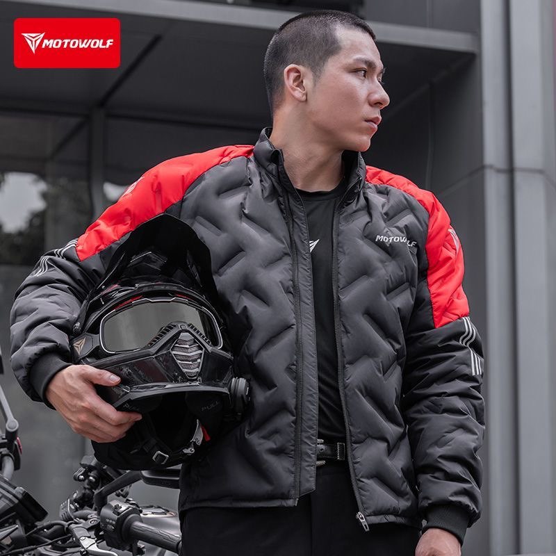 Motorrad-Daunenjacke, Winter,  – Motorcycle Gear White Bewertung und Preis